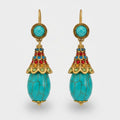 Turquoise Drop Statement Earrings Turquoise
