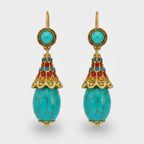 Turquoise Drop Statement Earrings Turquoise