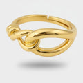 Gold Twisted Knot Ring Statement Design – jewelry (view 1)