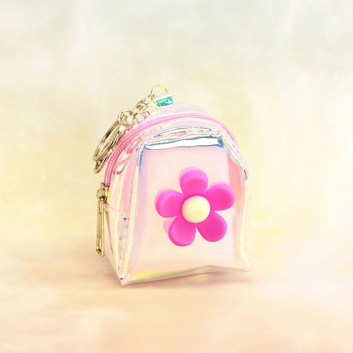 Holographic Bow Coin Purse Keychain Mini Storage Bag - Type 5