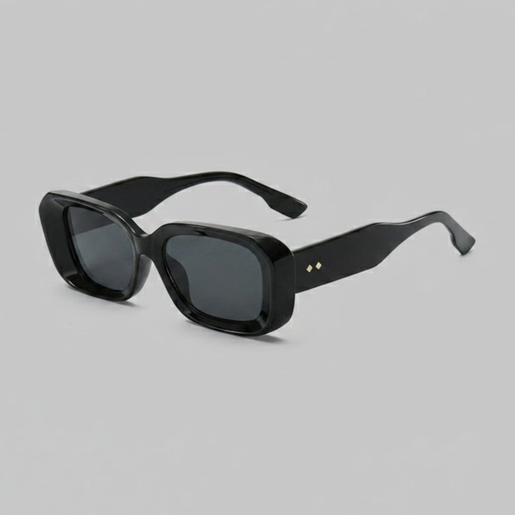 Black Chunky Square Sunglasses With Gold Studs – eyewear (view 1)