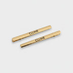 Celine Rectangular Claw Clip Duo Gold