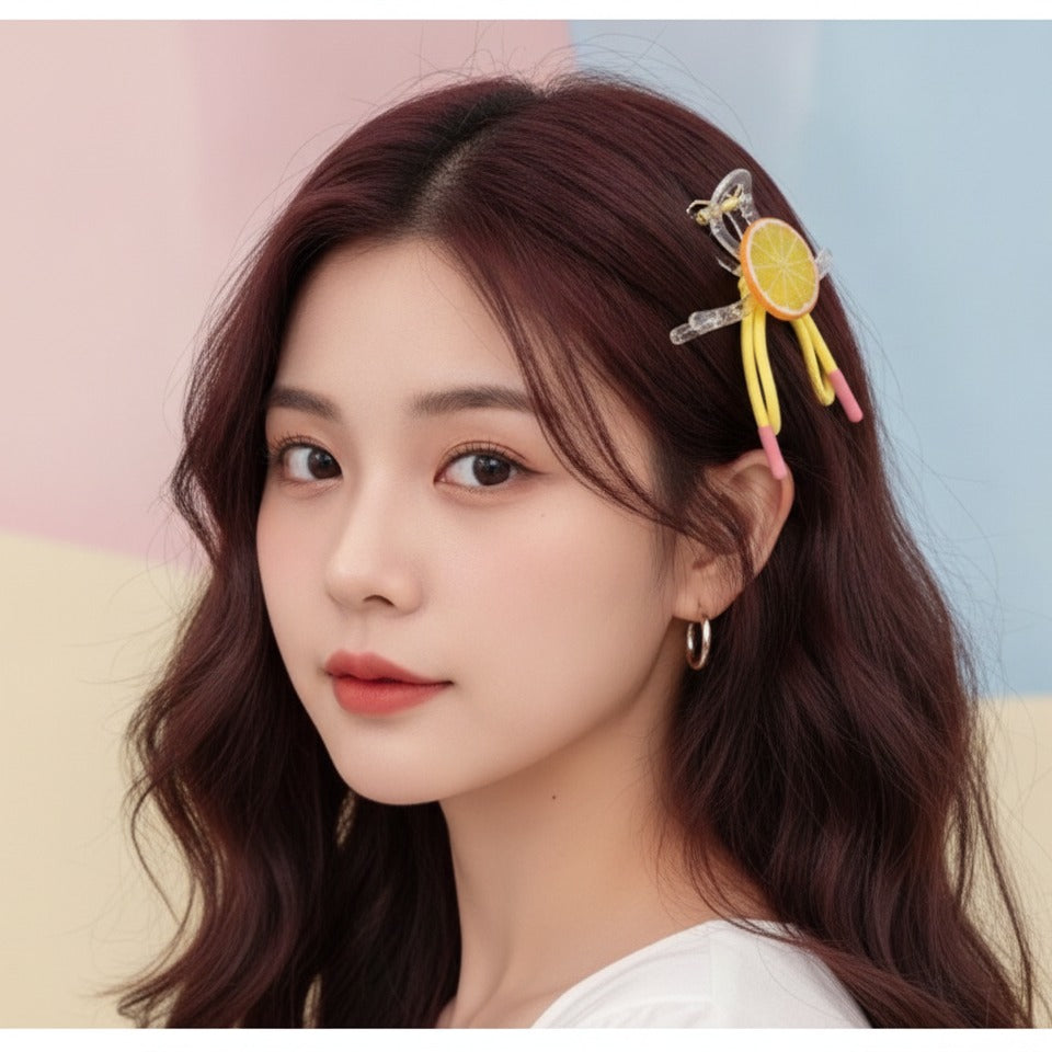 Citrus Slice Hair Claw - Yellow