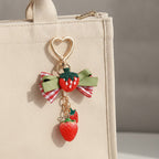 Strawberry Heart Charm Keychain - Type 2