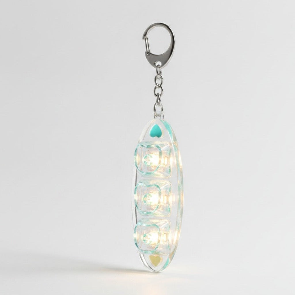 Heart Keycap Light-Up Keychain - Clear