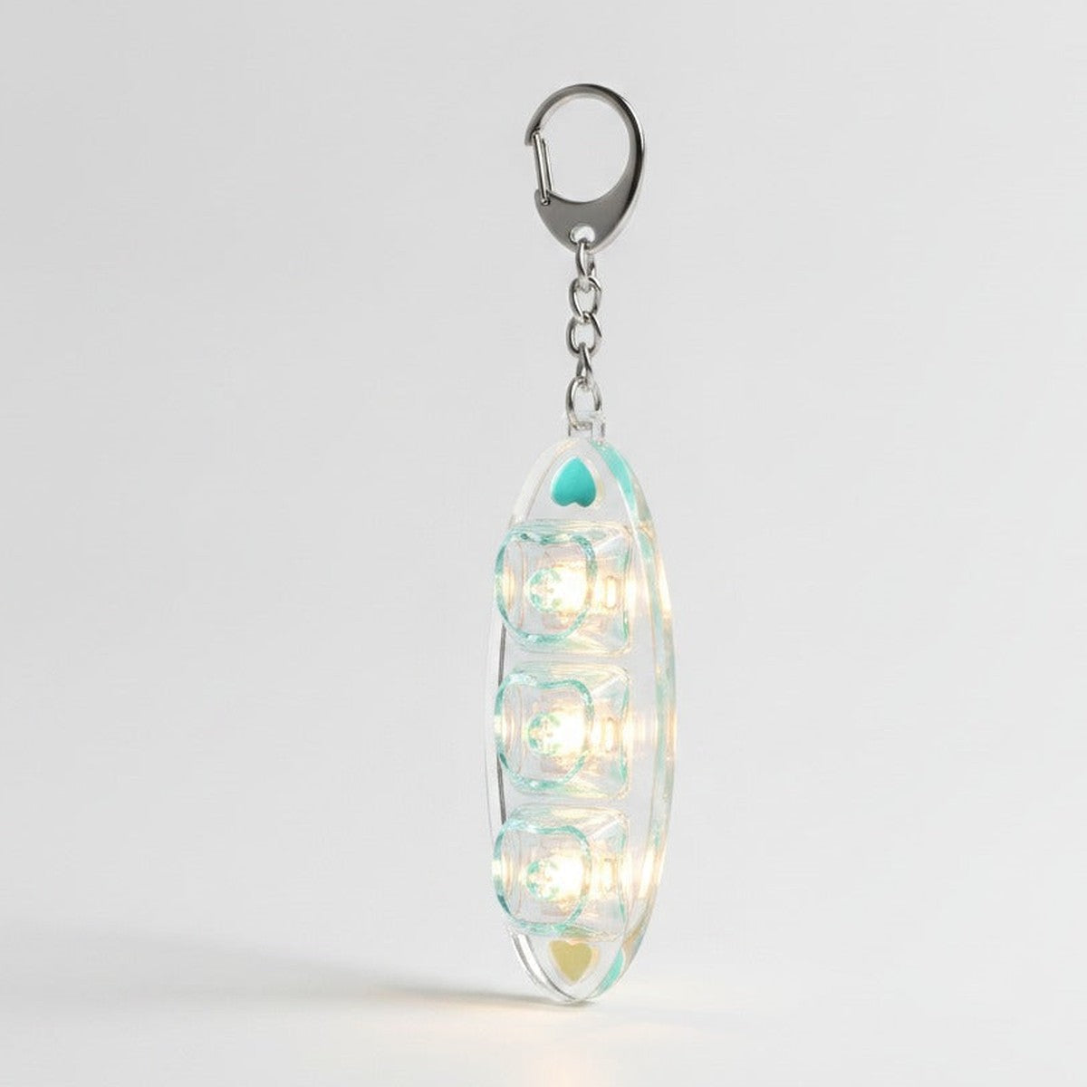 Heart Keycap Light-Up Keychain - Clear