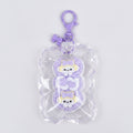 Paw Print Bone Squishy Keychain - Purple