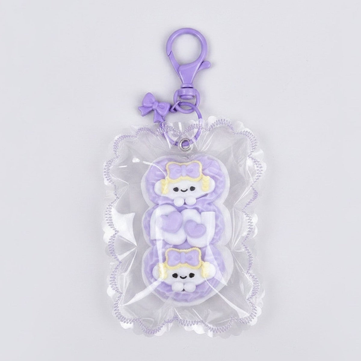 Paw Print Bone Squishy Keychain - Purple