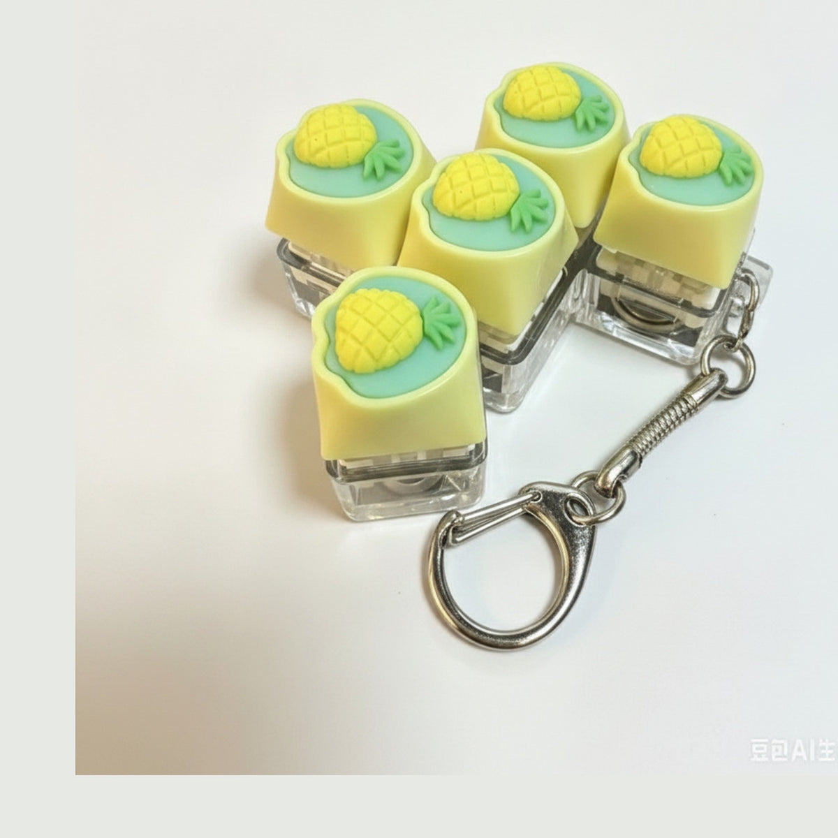 Pineapple Keycap Keychain Set - Type 2