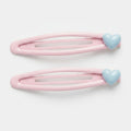 Pink Heart Charm Snap Hair Clips Duo – hair accessories (view 1)