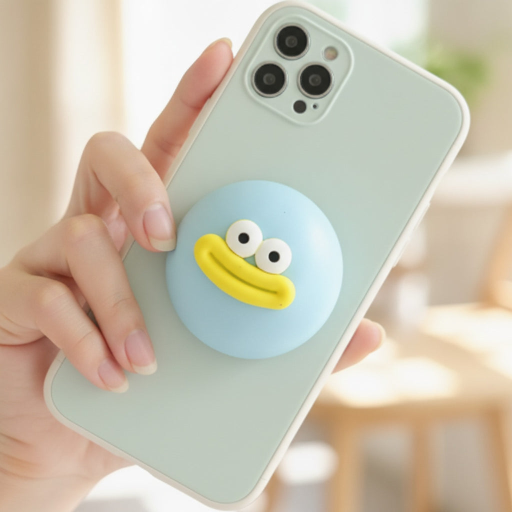 Smiley Face Squish Buddy Plush Blue