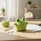 DIY Crochet Frog Amigurumi Kit - Green Frog