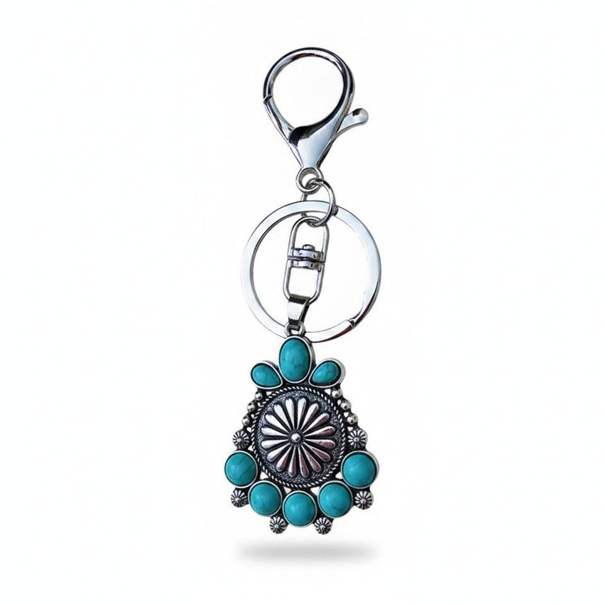 Turquoise Western Horseshoe Keychain - Type 4
