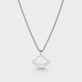 Silver Planet Pendant Chain Necklace – jewelry (view 1)