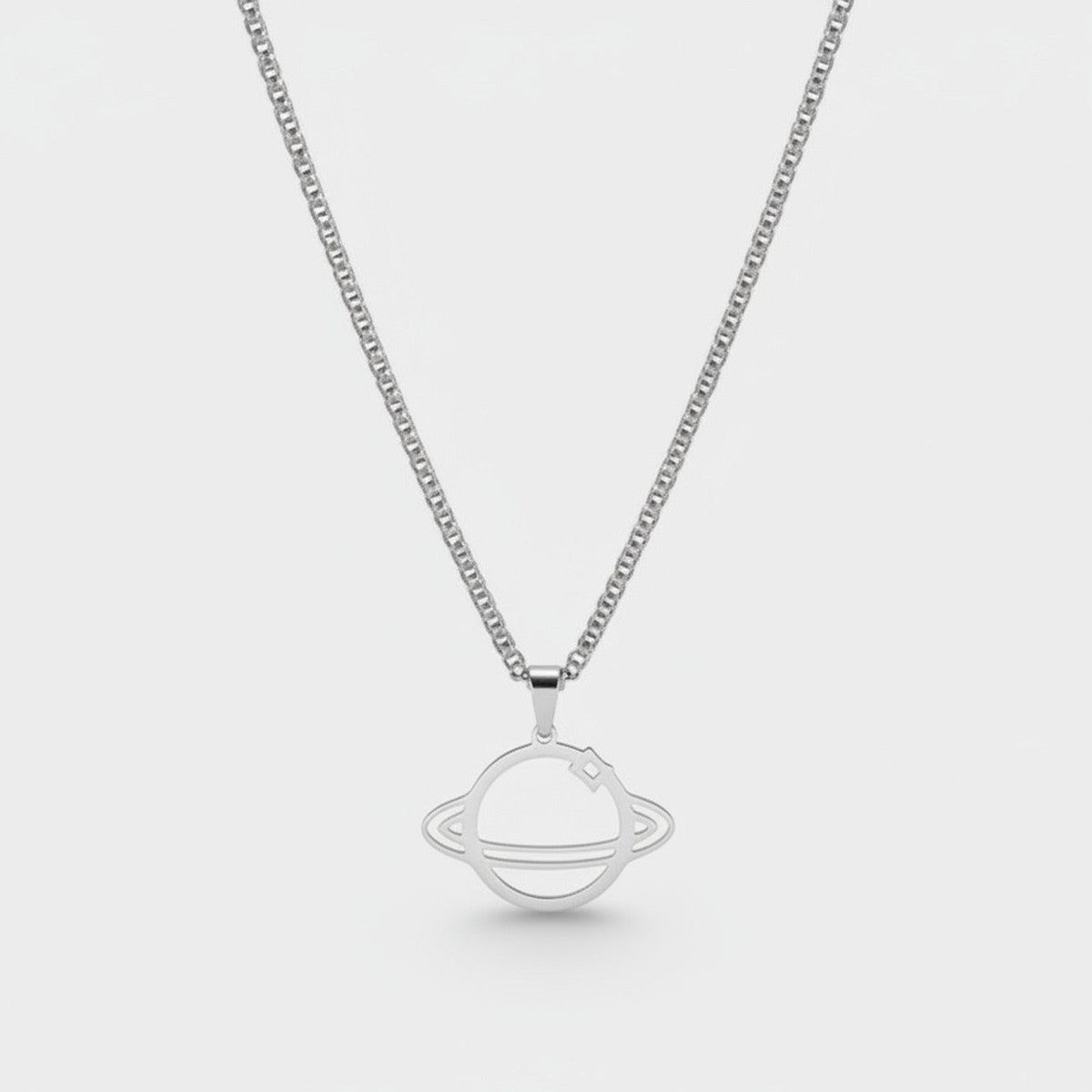 Silver Planet Pendant Chain Necklace – jewelry (view 1)