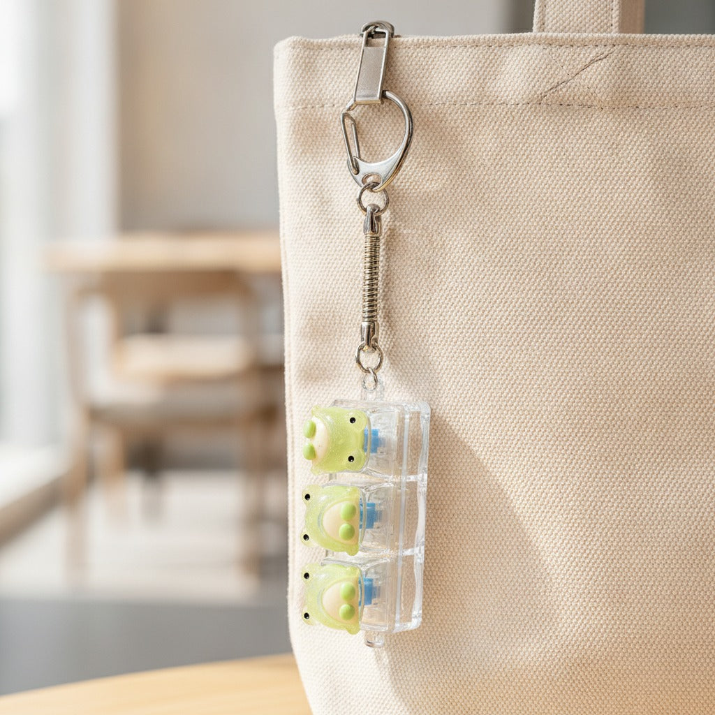 Angry Cookie Keychain - Clear Base Frog