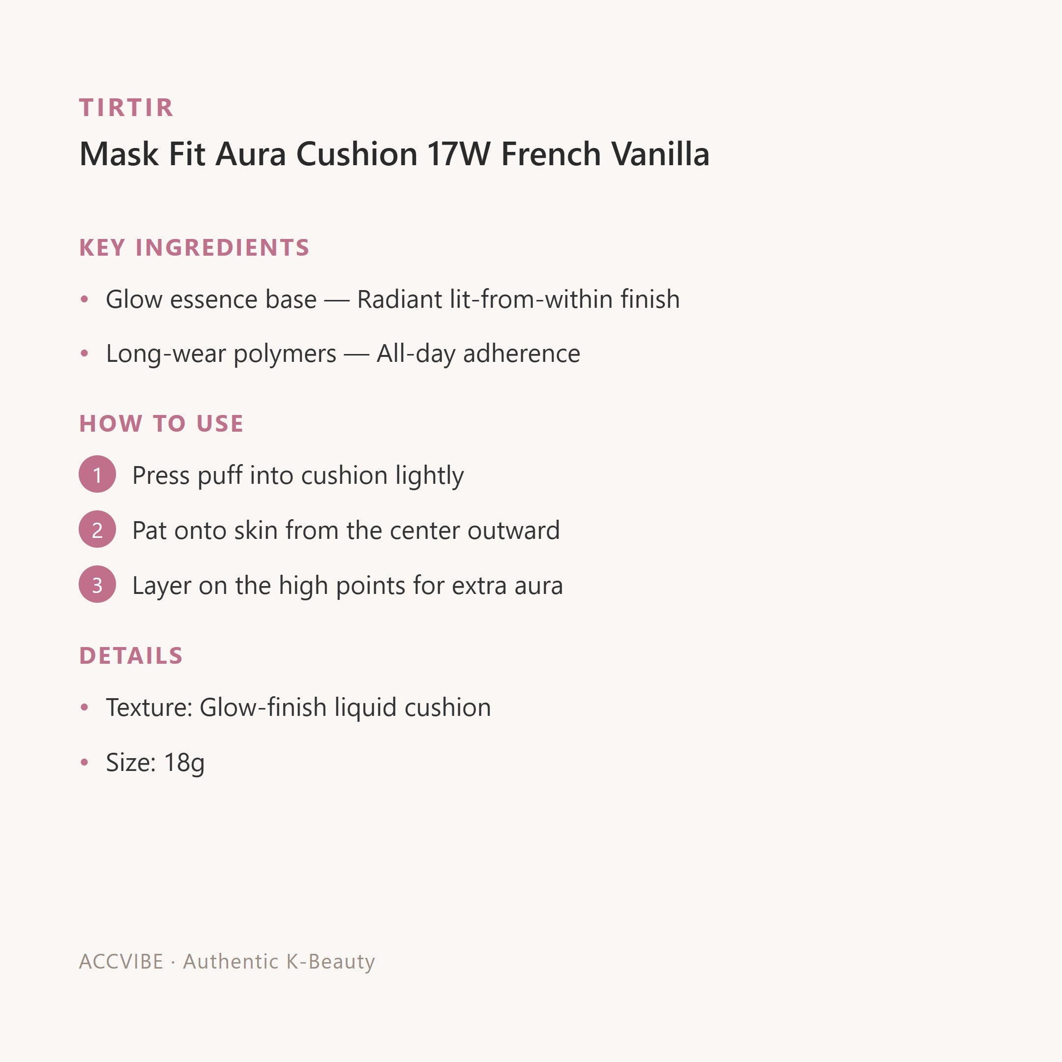 Mask Fit Aura Cushion 17W French Vanilla