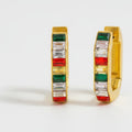 Gem Chunky Hoop Earrings - Rainbow Gems – jewelry (view 1)
