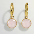 Gold Hoop Earrings With Stone Pendants – jewelry (view 1)