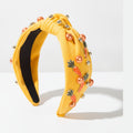 Carrot Beaded Padded Headband - Yellow – hair accessories (view 1)