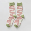 White Ribbon Patterned Crew Socks – apparel accessories (view 1)