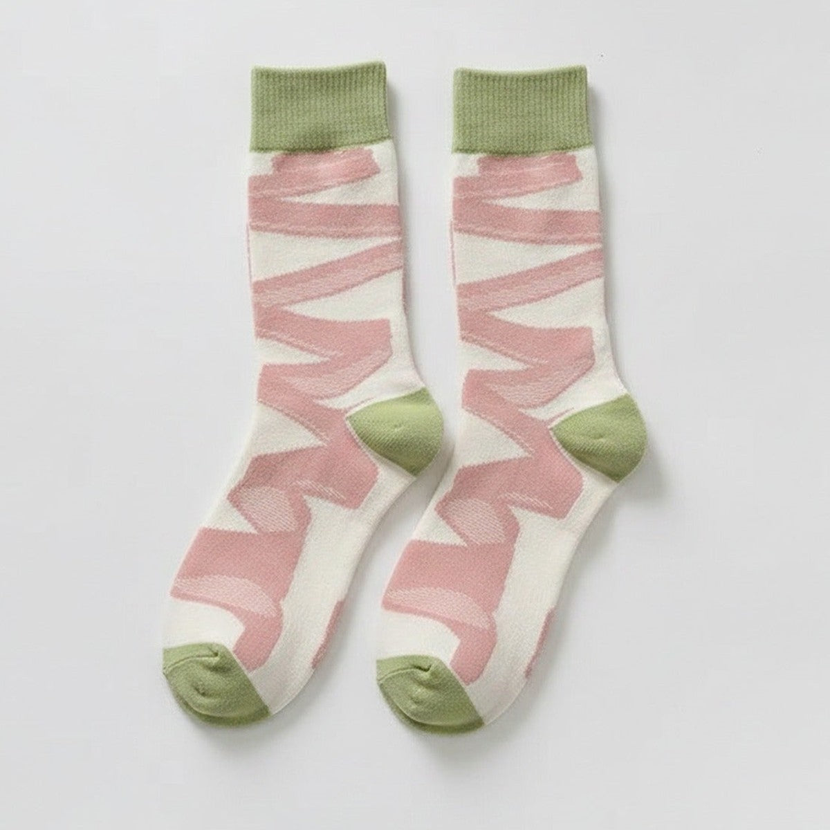 White Ribbon Patterned Crew Socks – apparel accessories (view 1)