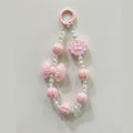 Beaded Charm Keychain - Pink
