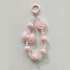 Beaded Charm Keychain - Pink