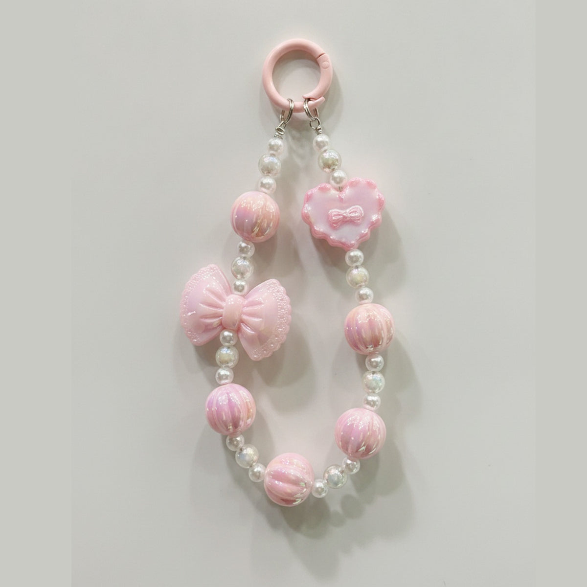 Beaded Charm Keychain - Pink