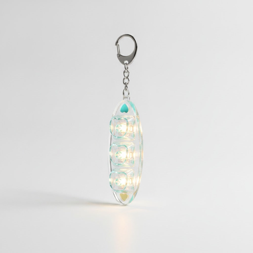 Heart Keycap Light-Up Keychain - Clear