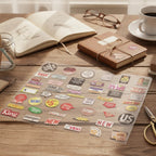Vintage Ad Collage Sticker Set - Retro Moments