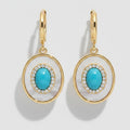 Pearl Drop Earrings - Turquoise Huggie – jewelry (view 1)
