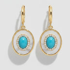 Pearl Drop Earrings - Turquoise Huggie – jewelry (view 1)