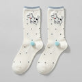 White Polka Dot Puppy Crew Socks – apparel accessories (view 1)