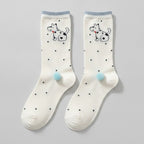 White Polka Dot Puppy Crew Socks – apparel accessories (view 1)