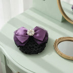 Oversized Bow Hair Claw - Pearl Purple