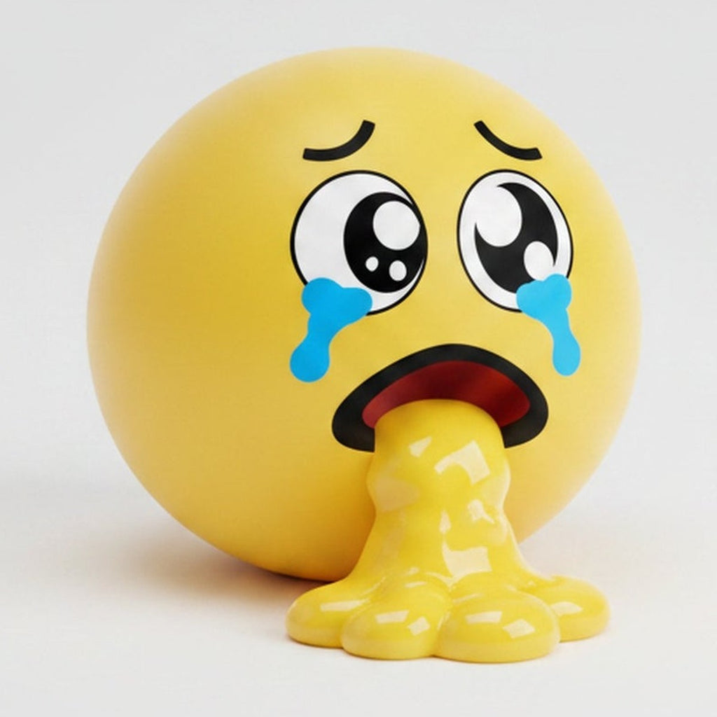 Crying Emoji Vomit Squeeze Toy - Yellow