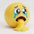 Crying Emoji Vomit Squeeze Toy - Yellow