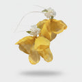 Yellow Flower Pearl Beaded Statement Earrings – jewelry (view 1)