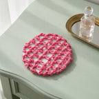 Crochet Mesh Hair Net - Rose Red