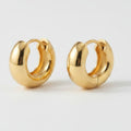 Chunky Mini Hoop Earrings - Gold