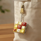 Mini Keyboard Keychain - Red & Cream Type 2