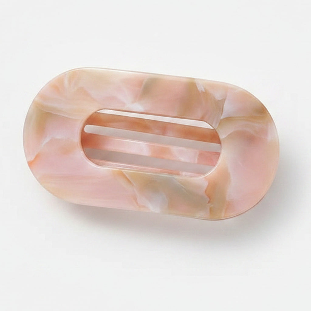 Smooth Oval Hair Claw Clip - Pale Yellow