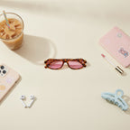 Tortoiseshell Oval Sunglasses Tortoiseshell & Rose Tint