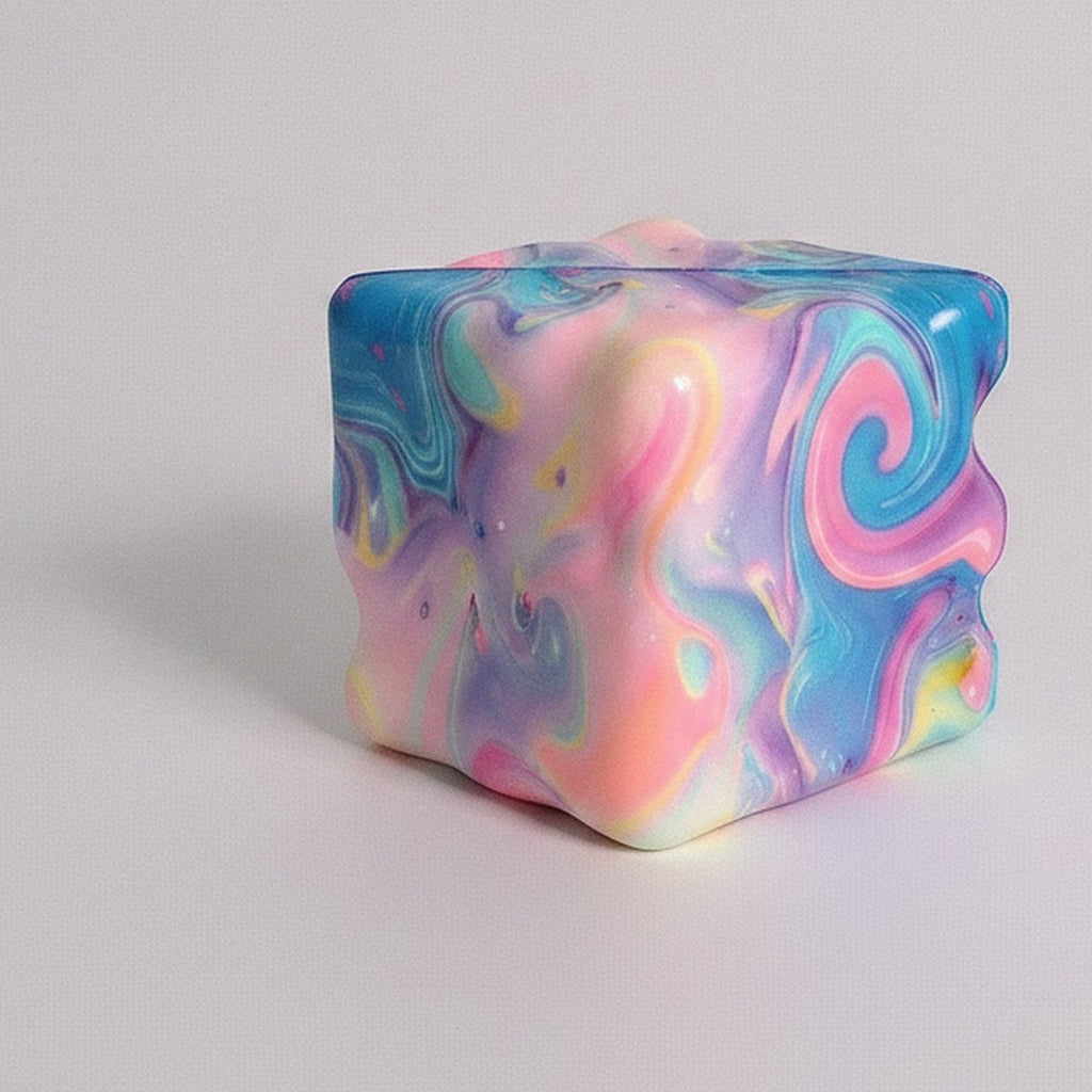 Trippy Eyes Squishy Cube - Swirl Marble
