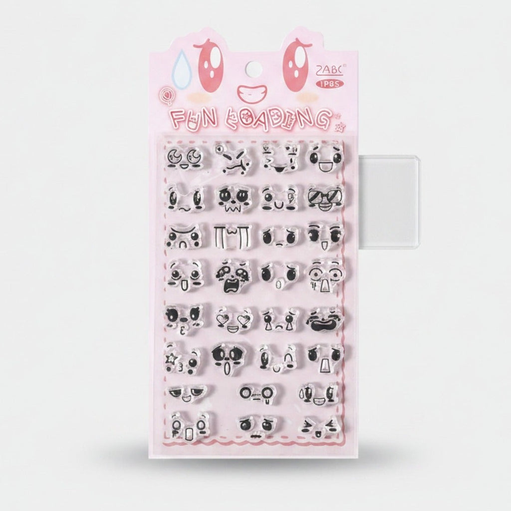 Fun Smiley Face Stamp Set Pink – stationery (view 1)