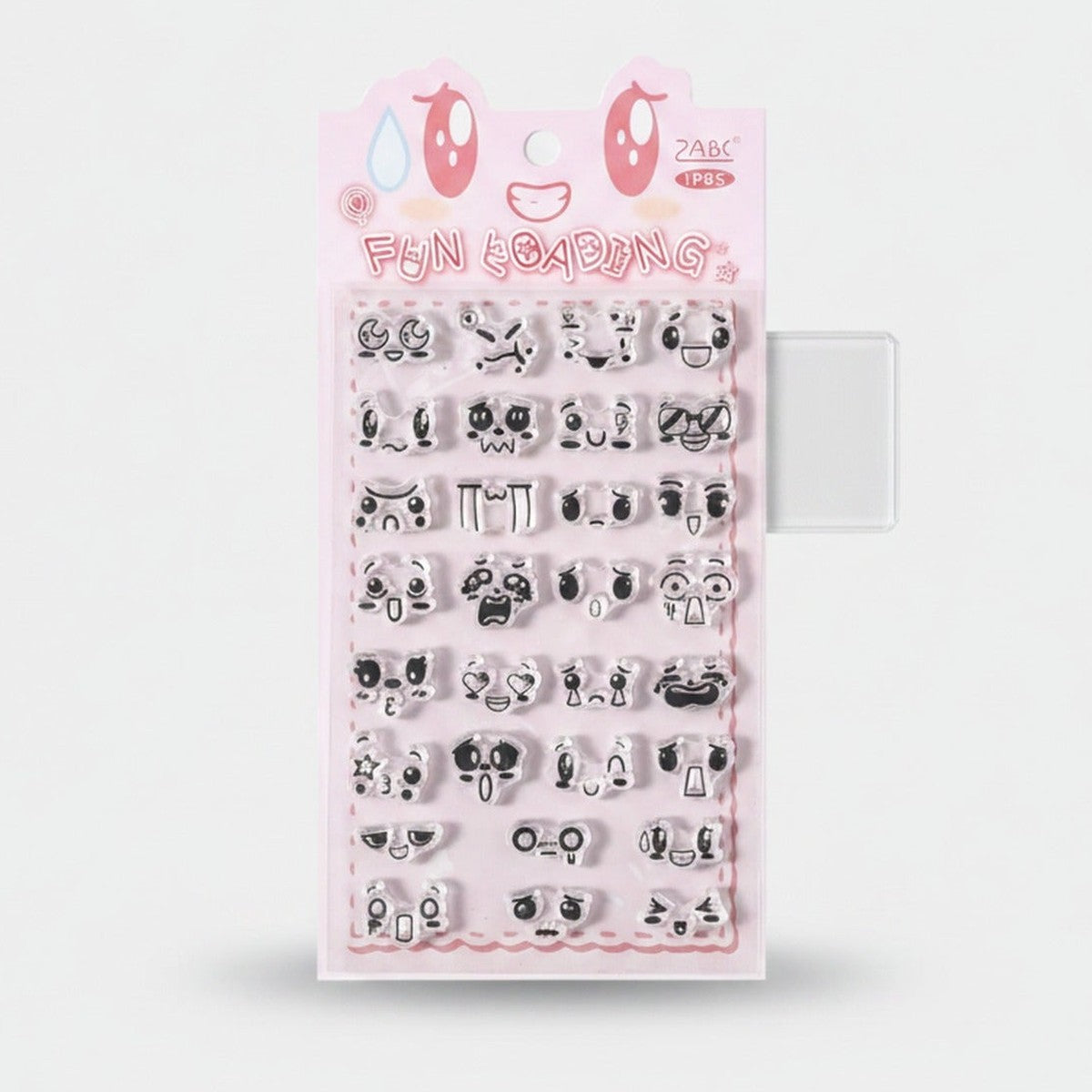 Fun Smiley Face Stamp Set Pink – stationery (view 1)