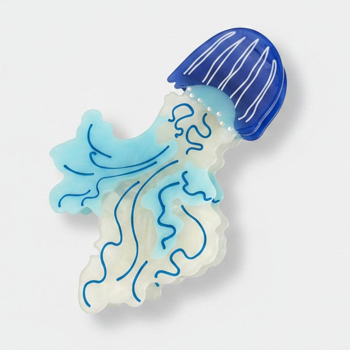 Jellyfish Blue Wavy Hair Claw Clip – hair accessories (view 1)
