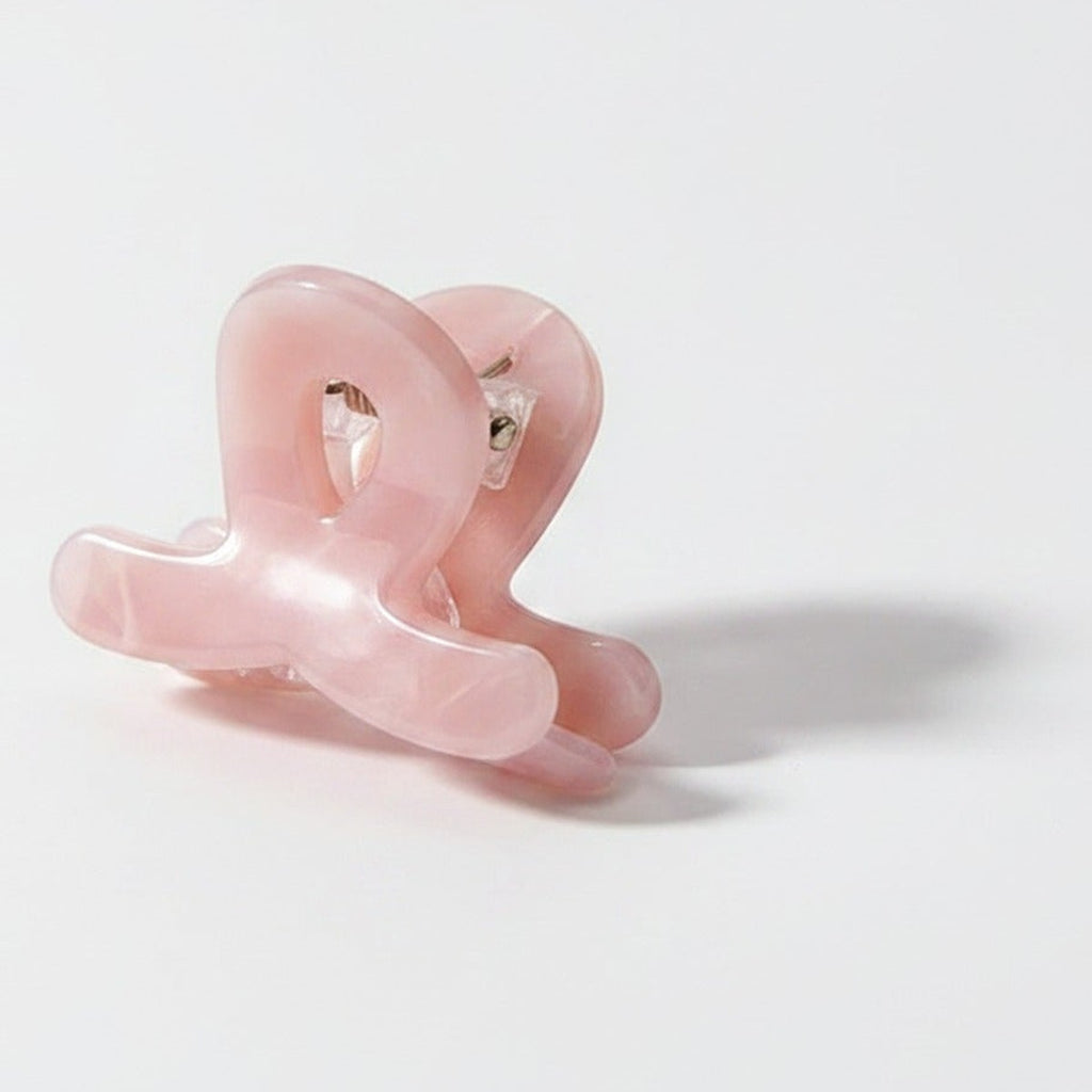 Translucent Jade Flower Hair Claw Clip - Peach Pink 3cm – hair accessories (view 1)