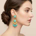 Turquoise Statement Drop Earrings Turquoise